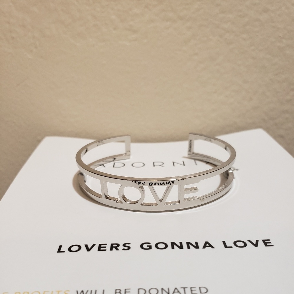 Adornia Rhodium Plated Cuff Bracelet